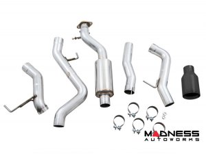 Ford Bronco Performance Exhaust System - Cat Back - Single Rear Exit - AWE - Black Tip w/ Bash Guard